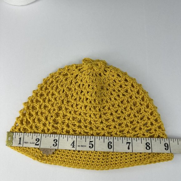 Handmade New Clem Hobbii Rainbow Turkish‎ Cotton Yellow Knit Beanie- Adult S/M - Picture 7 of 10